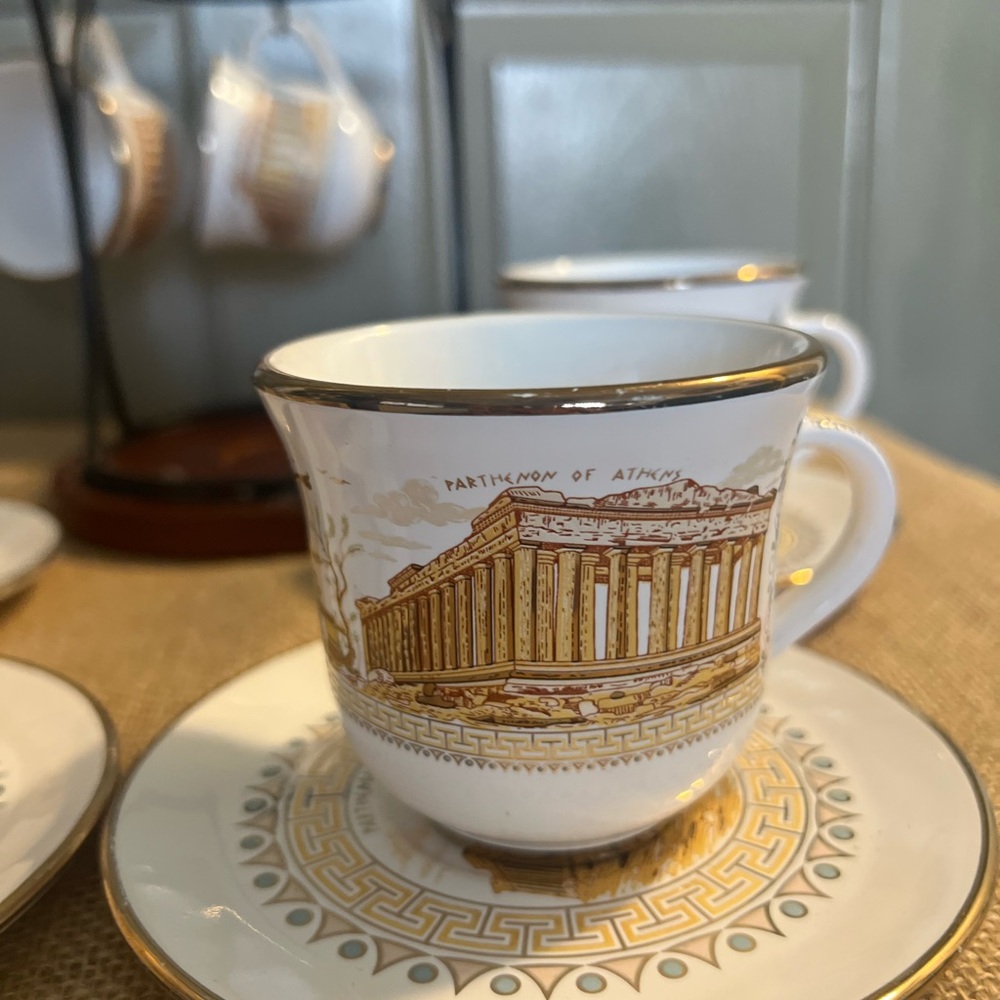 Athens Parthenon White and Gold Mug